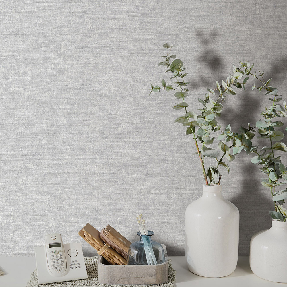 Erismann Dash Plain Soft Grey Vinyl Wallpaper Image 4