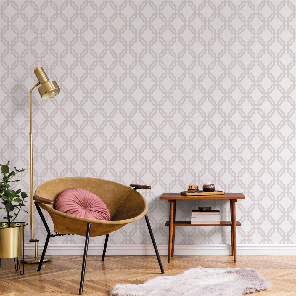 Galerie Luxe Trellis Grey Wallpaper Image 2