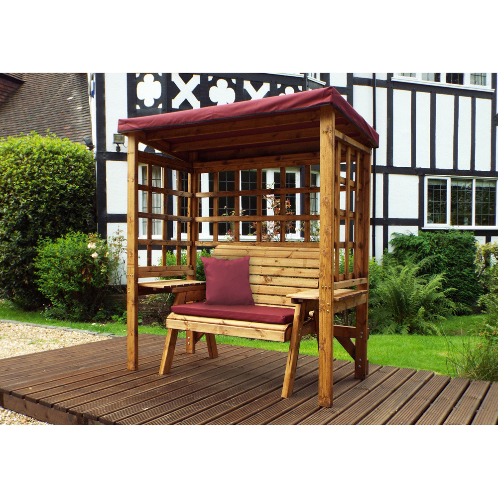 Charles Taylor Wentworth 2 Seater Arbour with Burgundy Roof Cover Image 7