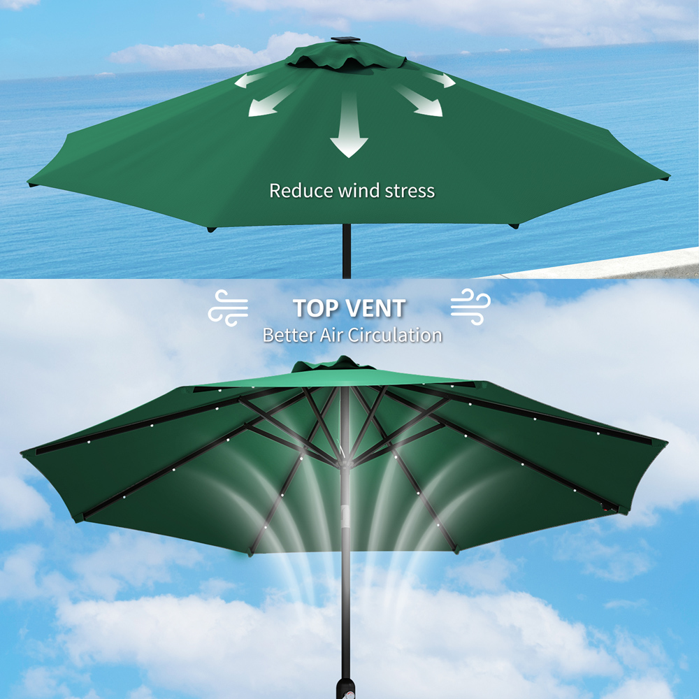 Outsunny Green Parasol Replacement Canopy 300cm Image 7