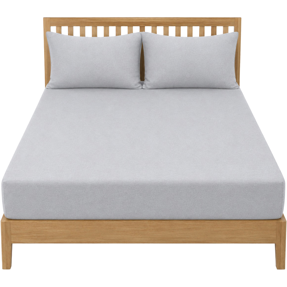 Smart Living King Size Grey Jersey Melange Fitted Sheet Image 2