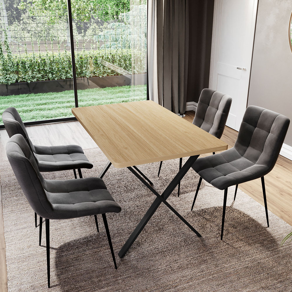 Vida Designs Richton Set of 2 Grey Dining Chairs Image 5