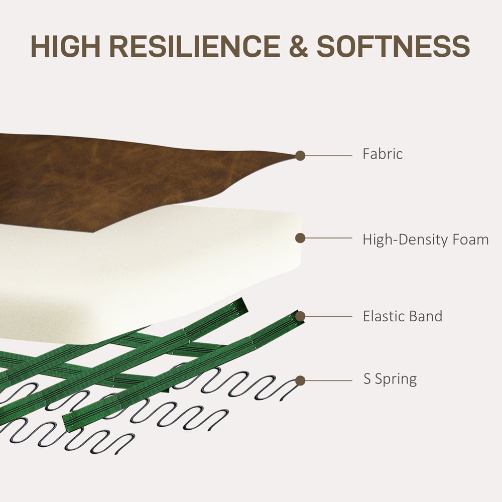 HOMCOM Brown Upholstered Modern Accent Chair Image 7