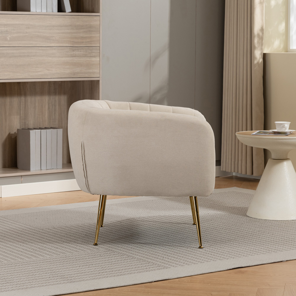 Artemis Home Stanton Beige Fabric Shell Accent Chair Image 5