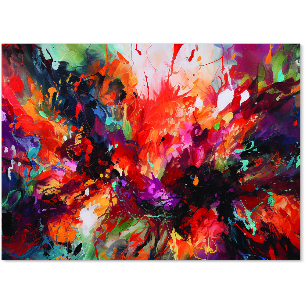 Warren Reed Designer Vibrant Abstract Painting Of Halloween Glass Kitchen Splashback 65 x 90cm Image 2