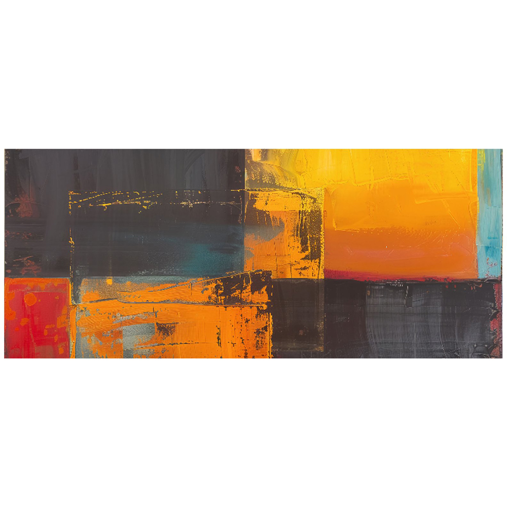 Warren Reed Designer Golden Blocks of Abstract Glass Bathroom Splashback 25 x 60cm Image 2