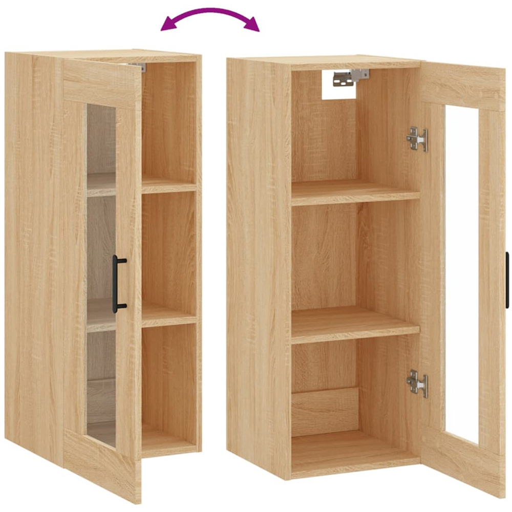 vidaXL Single Door Smoked Oak Wall Mounted Cabinet Image 8