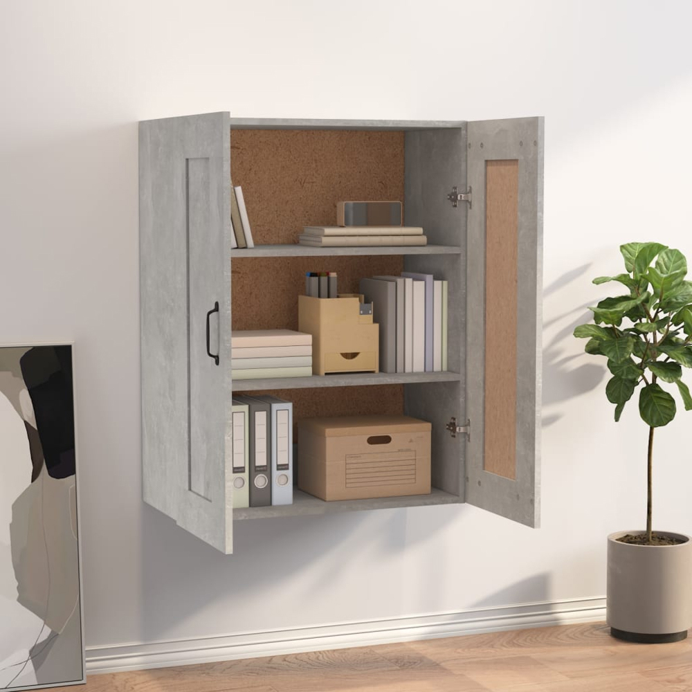 vidaXL 2 Door Concrete Grey Hanging Wall Cabinet Image 8