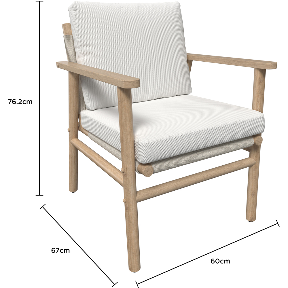 Charles Bentley Delgada 2 Seater Acacia and Weave Bistro Set Image 9