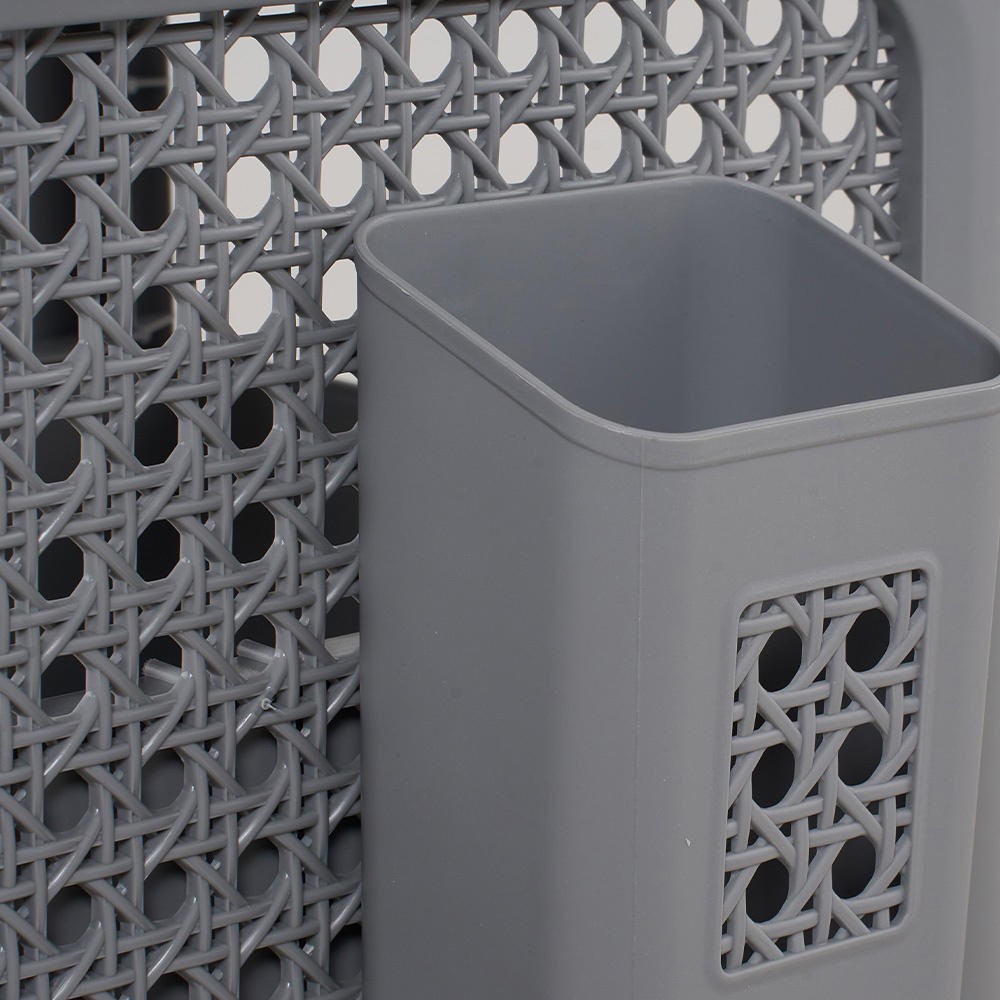 Living and Home 3-Tier Grey Storage Cart with Pull-Out Baskets Image 4