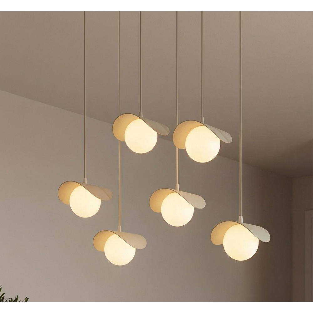 Emibig Ritual 6 Light Beige G9 Ceiling Pendant Light Image 5