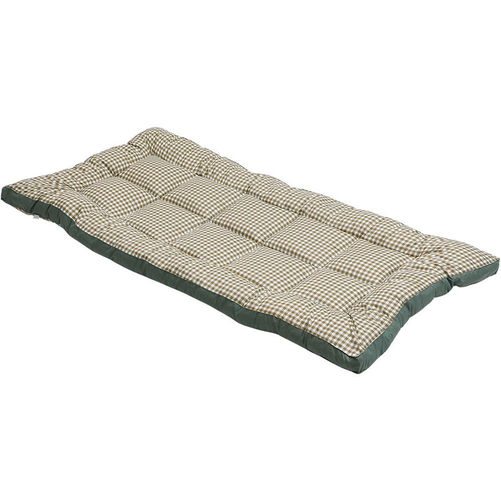 Living and Home King Size Green Plaid Quilted Mattress Topper Image 1