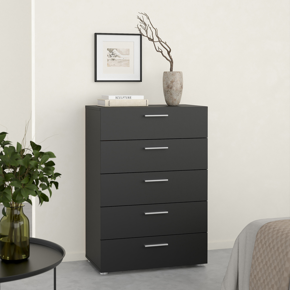 Florence 5 Drawer Black Chest of Drawers Image 6