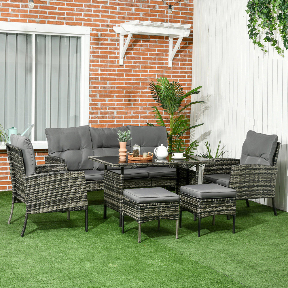 Outsunny 7 Seater Rattan Sofa Lounge Set Image 1