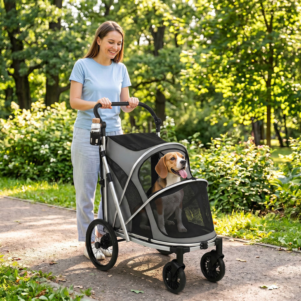 PawHut Small Medium Foldable Dog Stroller Image 2