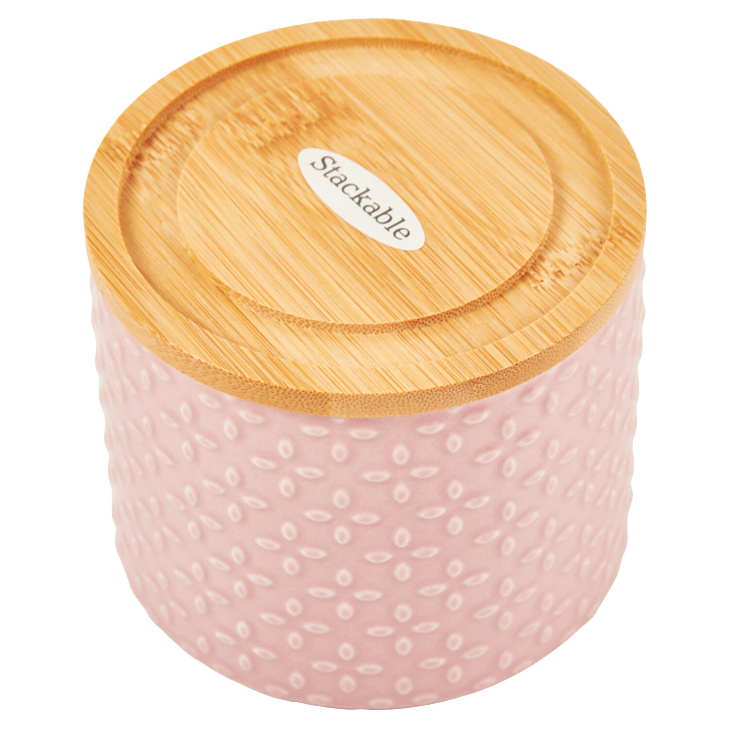 Embossed Stacking Canister - Pink Image 3