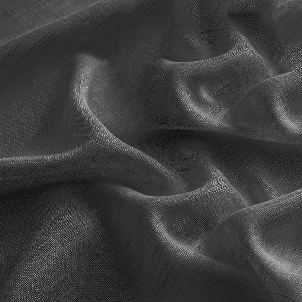 Velosso Riva Plain Charcoal Slot Top Voile Panel Curtain 150 x 137cm Image 3