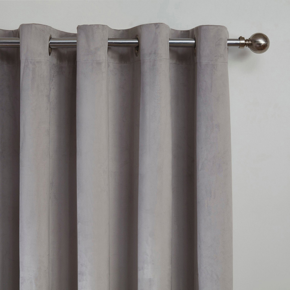 Divante Vermont Silver Velvet Blackout Curtain 229 x 229cm Image 3