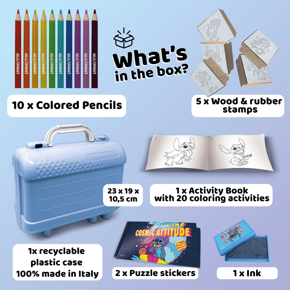 Multiprint Disney Stitch Kids Travel Colouring and Stamp Set Image 2