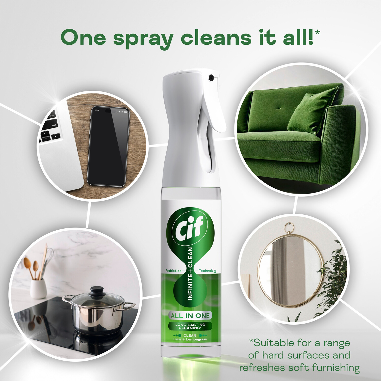 Cif Infinite Spray 250ml Lime and Lemongrass Image 4