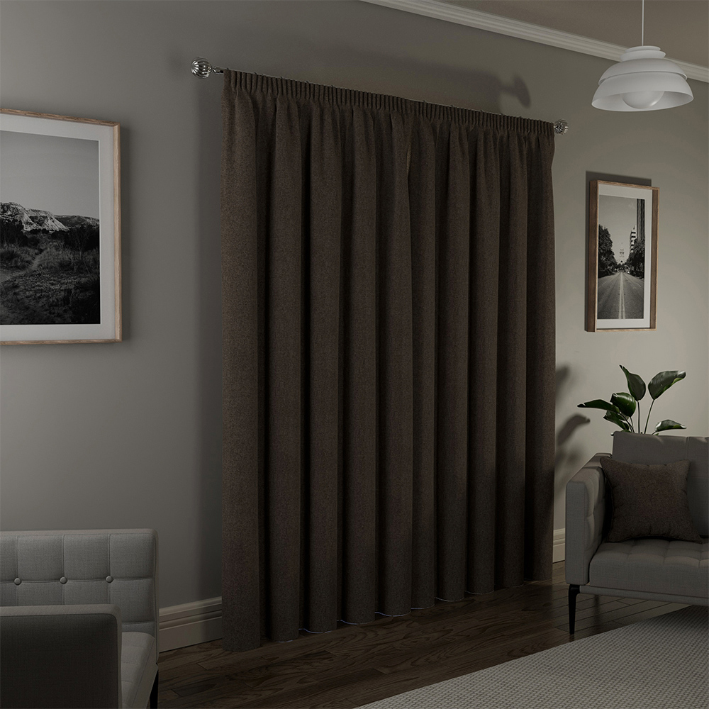 Enhanced Living Dallas Natural Thermal Blackout Pencil Pleat Curtains 229 x 229cm Image 3