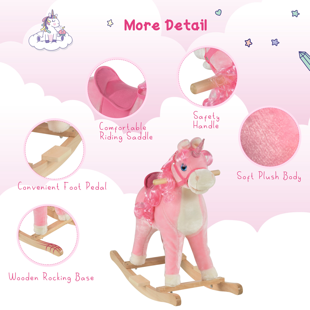 Tommy Toys Rocking Horse Unicorn Toddler Ride On Pink Image 3