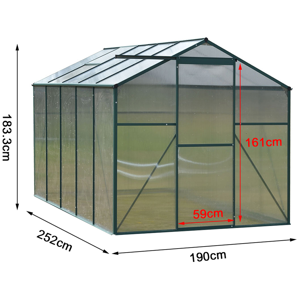 Living and Home Aluminium Frame 6 x 8ft Greenhouse Image 9