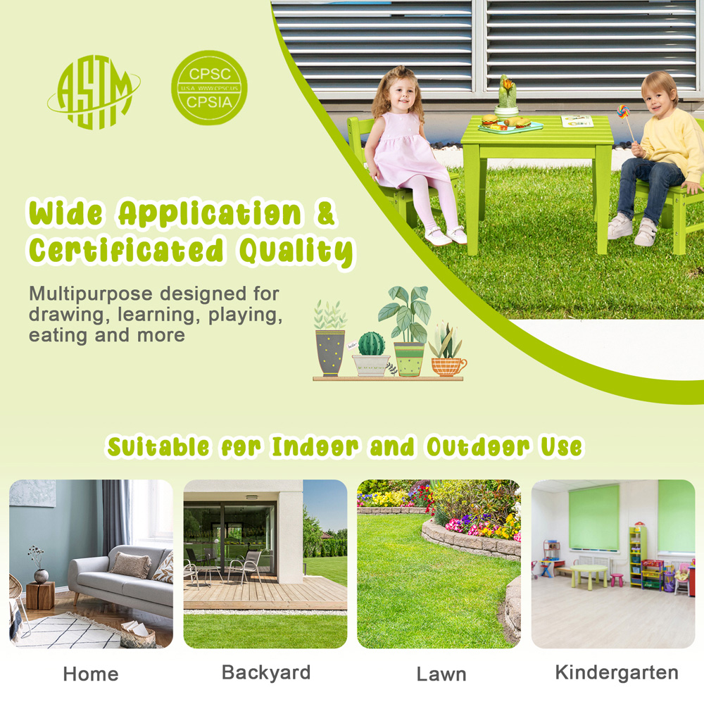 Costway Set of 2 Kids Green Learning Chair with Backrest Image 7