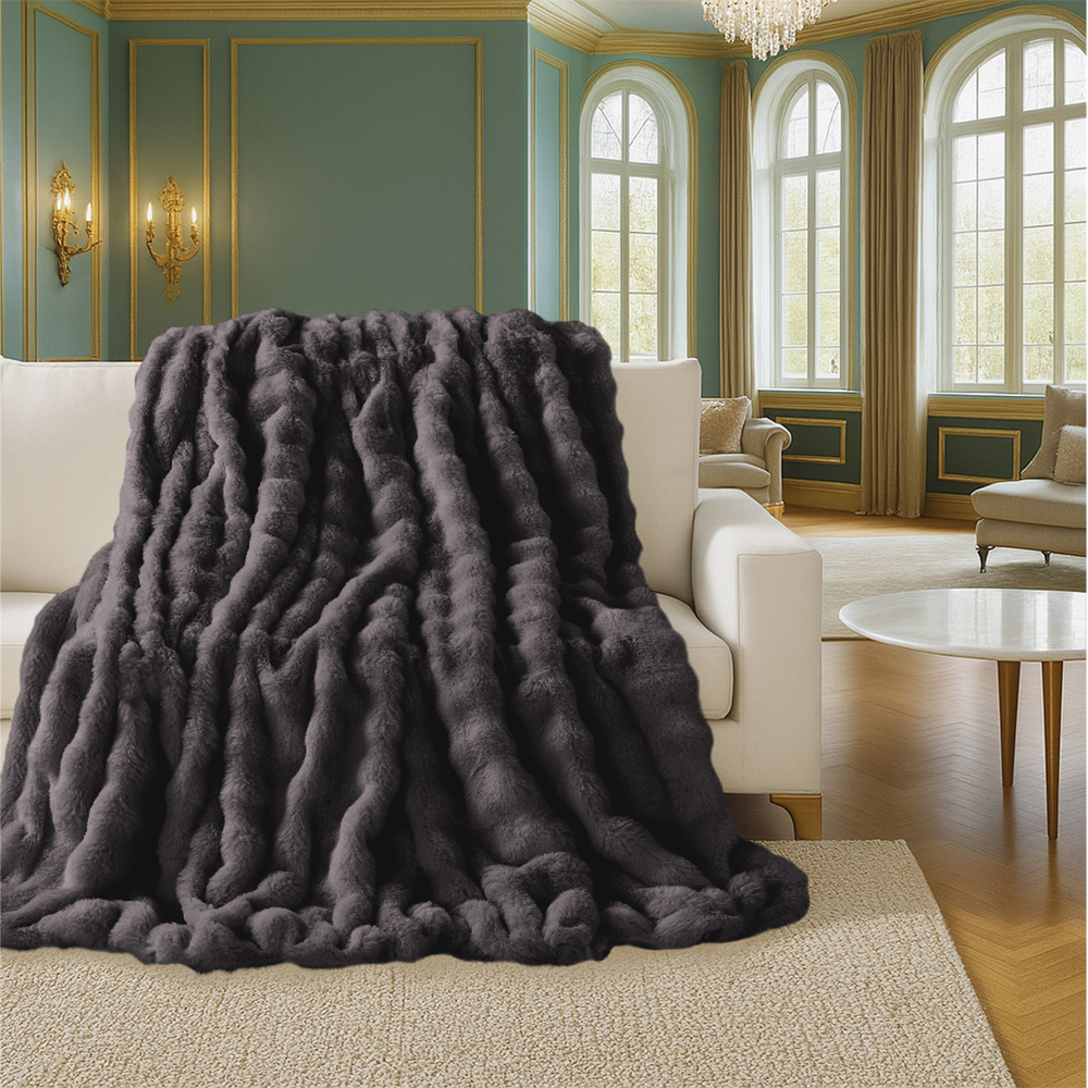 Sweet Dreams Charcoal Alpine Throw 200 x 240cm Image 3