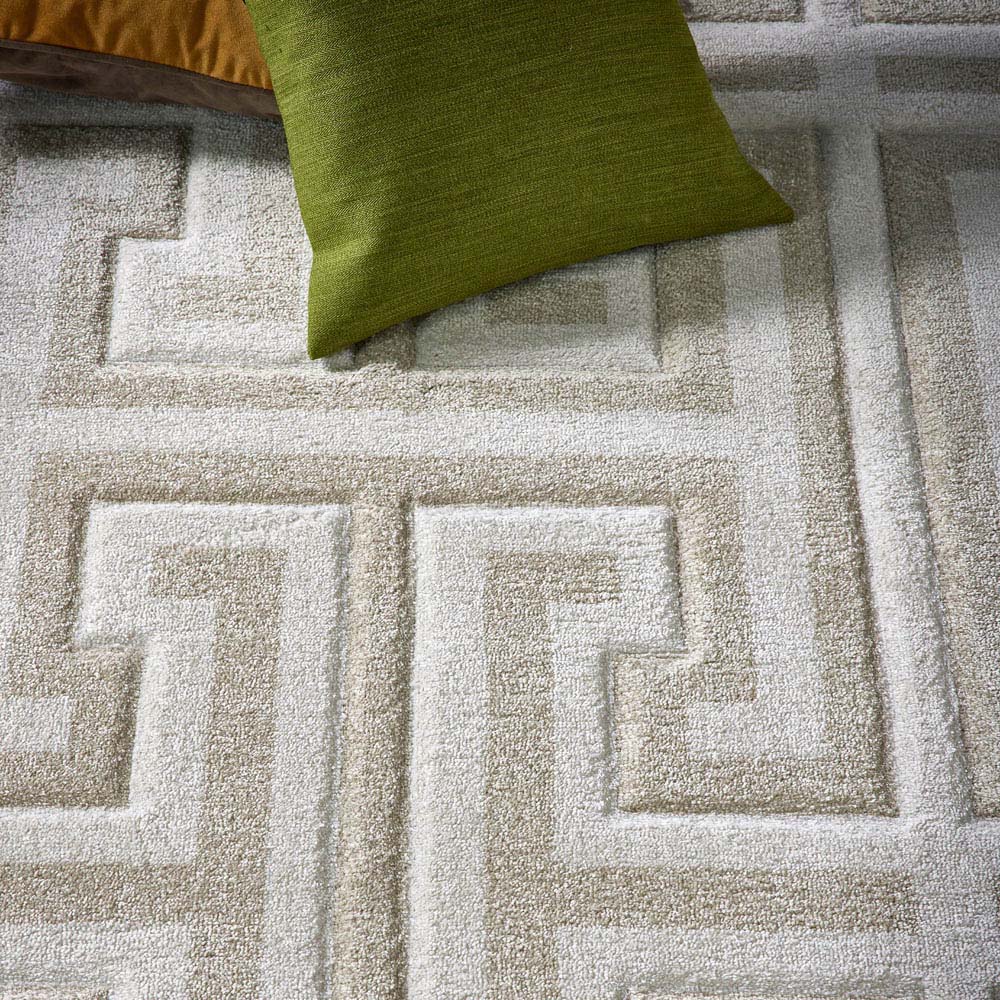 Origins Greek Key Cream Light Beige Rug 120 x 170cm Image 5