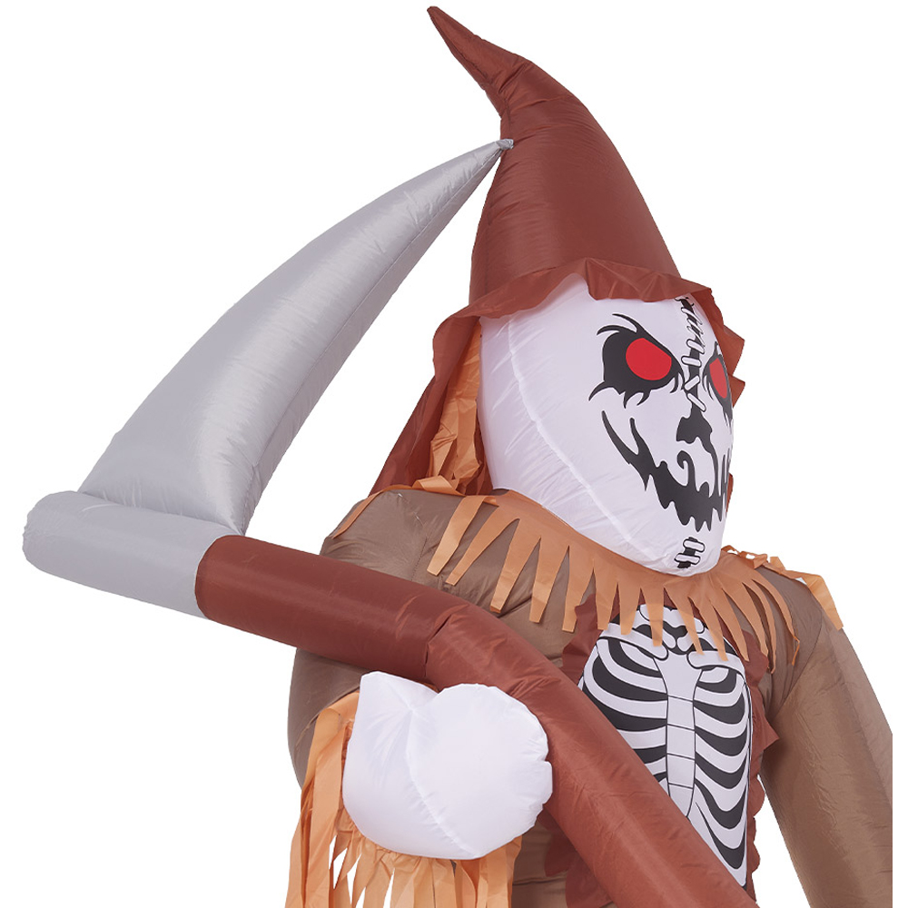 Living and Home Halloween Inflatable LED Lighted Scarecrow Grim Reaper 10ft Image 4