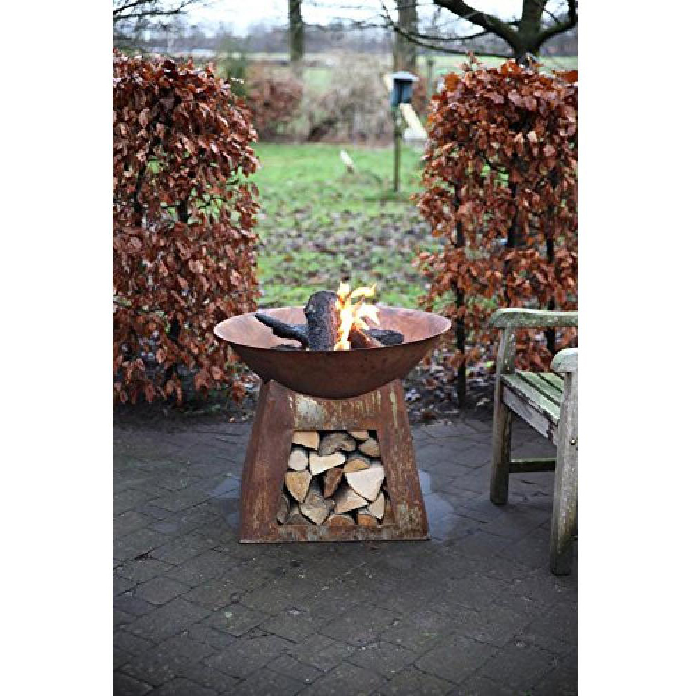 Fallen Fruits Small Fire Bowl with Wood Storage Image 3