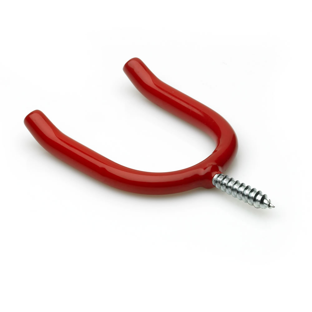 Wilko Red Plastic Coated Tool Storage Hook Image
