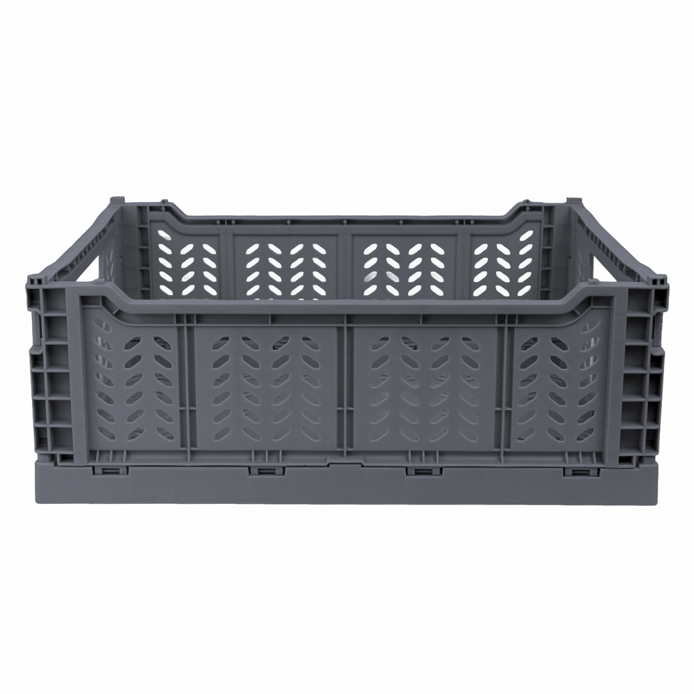 JVL Stackit Grey Foldable Storage Crate 14.5L 2 Pack Image 5