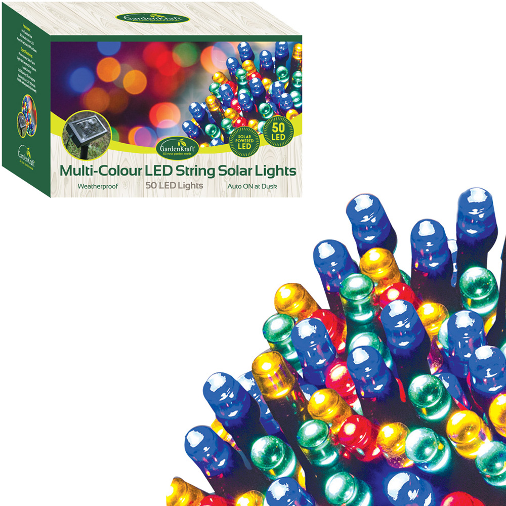 GardenKraft 50 Bulbs Multicolour LED Solar String Light  Image 4