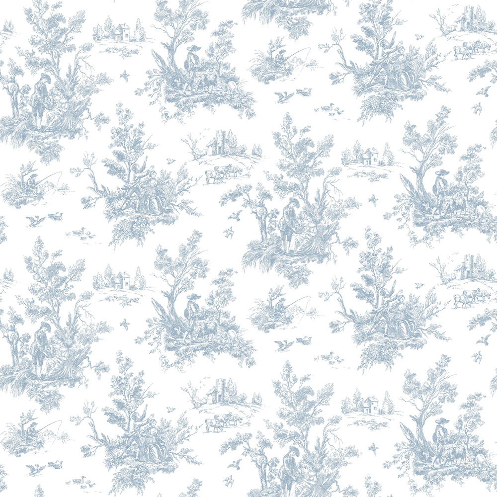 Galerie Abby Rose 4 Blue and White Wallpaper Image 1