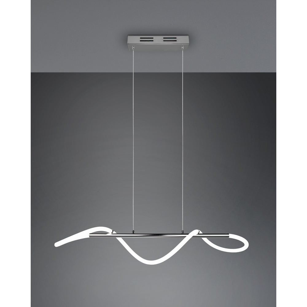 TRIO Argos Chrome and White LED Pendant Light Image 3