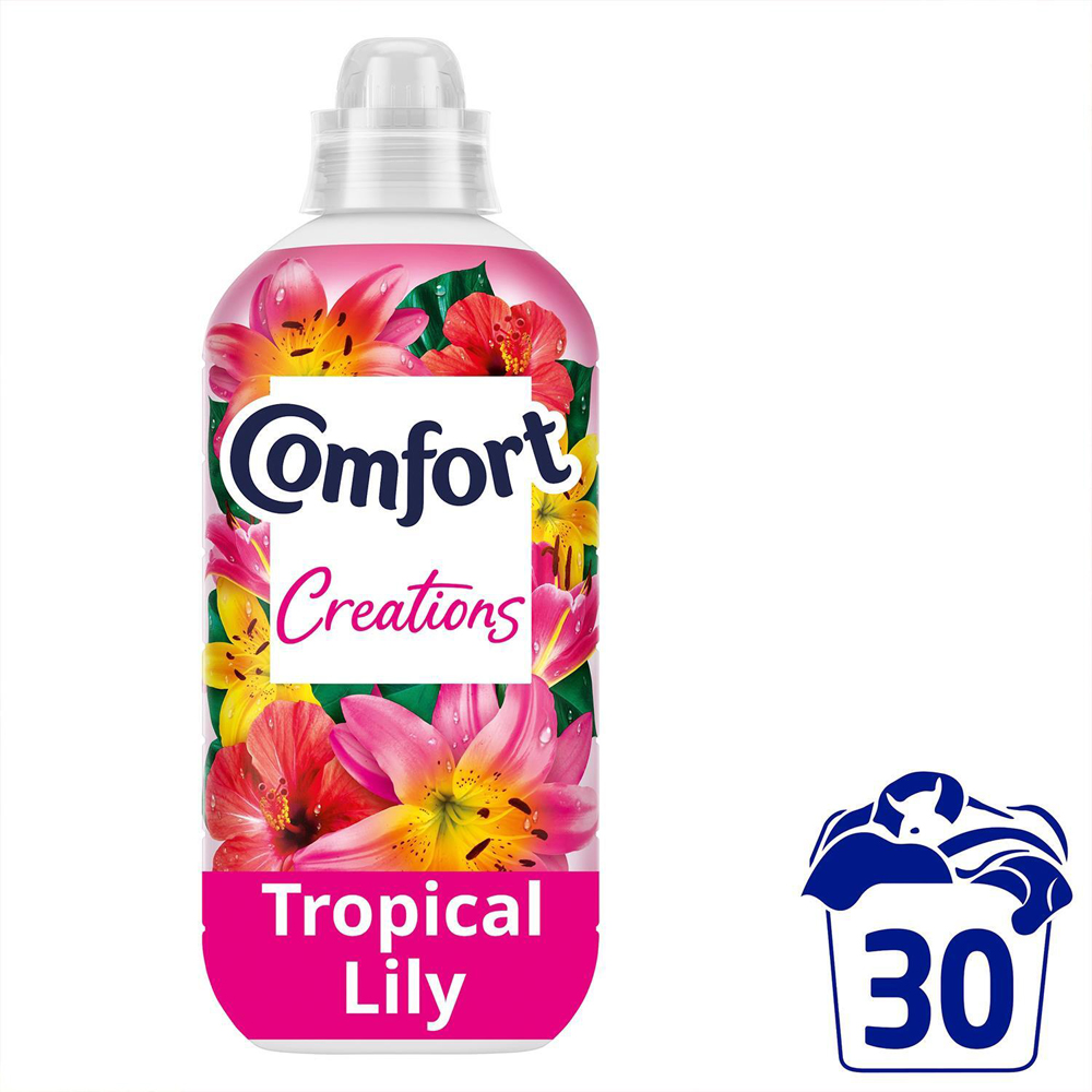 Comfort Perfume Creations Tropical Lily Fabric Conditioner 30 Washes 900ml 8 Pack Image 3