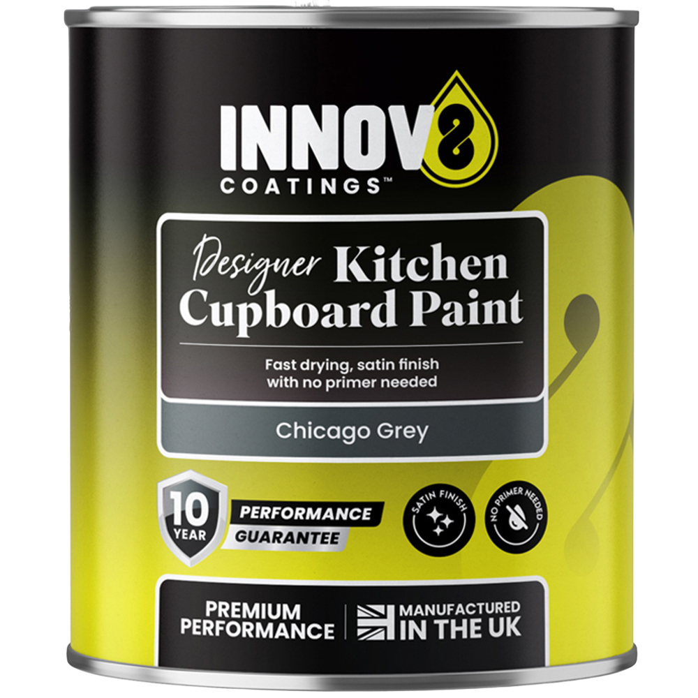 Innov8 Coatings Chicago Grey Kitchen Cupboard Paint 750ml Image 2