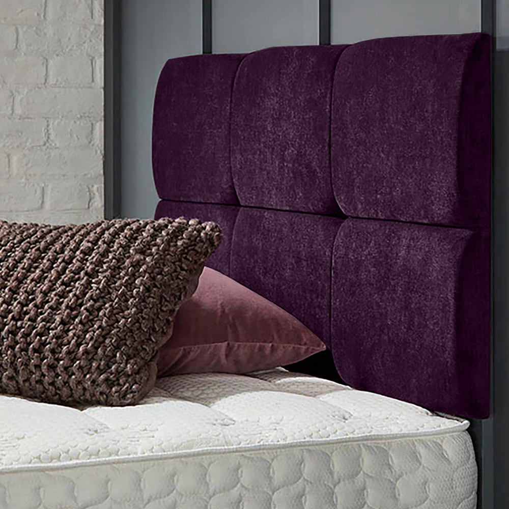 Eleganza Home Dorridge Super King Size Purple Naples Strutted Headboard Image 1