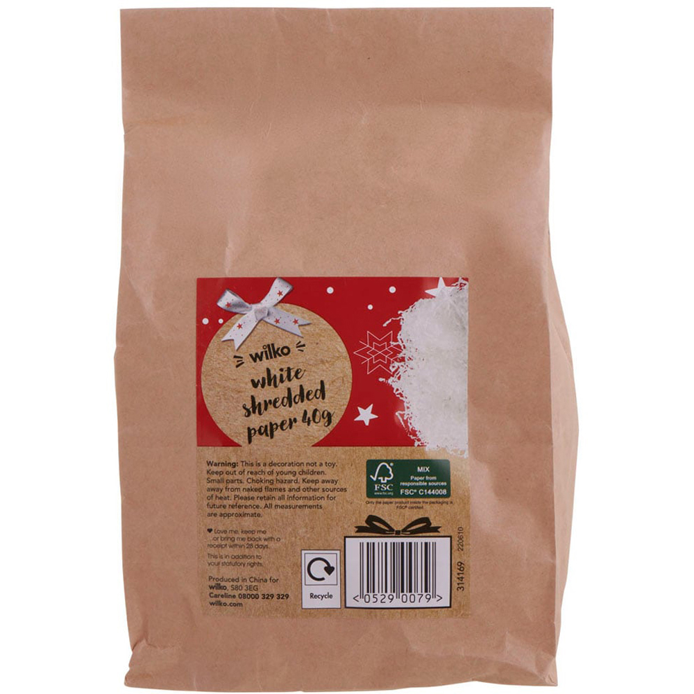 Wilko White Shredded Paper 40g Image 3
