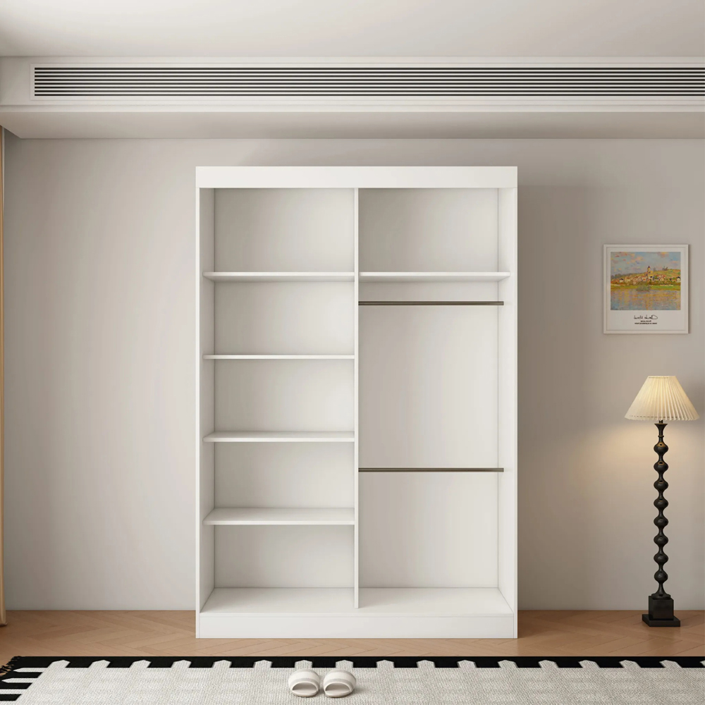 ARTESA Berlin 2 Door White Mirrored Sliding Wardrobe 150cm Image 5