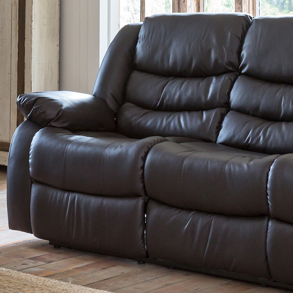 Brooklyn 3 Seater Brown Recliner Sofa Image 3