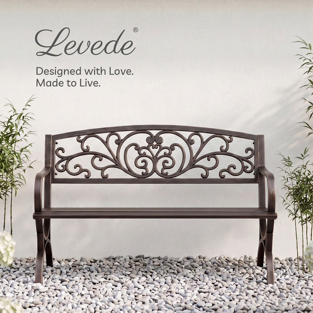 Levede 2-3 Seater Bronze Butterfly Metal Garden Bench Image 8