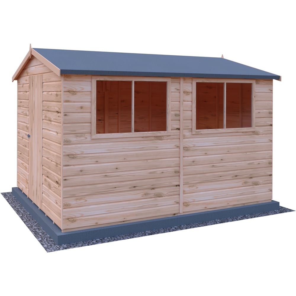 Shire Lewis 10 x 8ft Wooden Shiplap Apex Shed Image 3