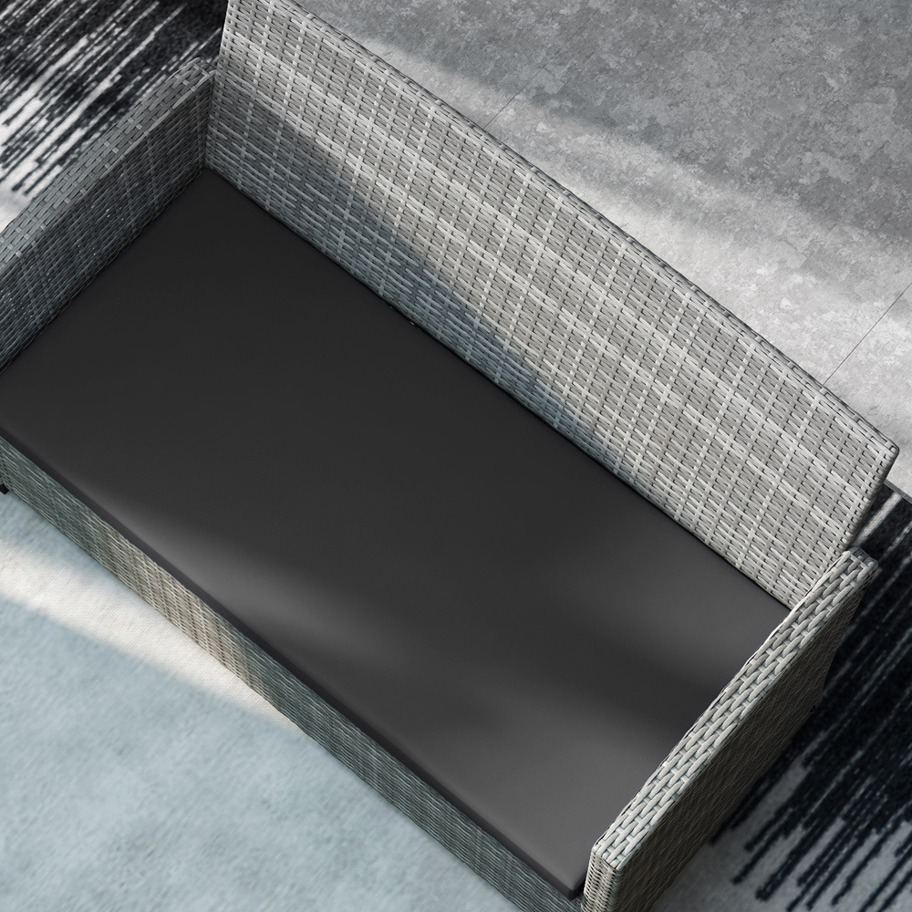 Outsunny Black Rattan Garden Lounge Replacement Cushion Pad Set 3 Pack Image 2