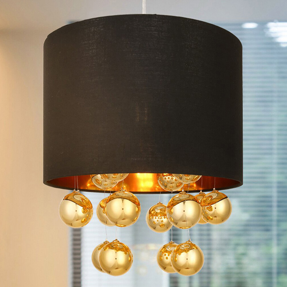 Black Gold Orb Droplet Pendant Shade Image 6