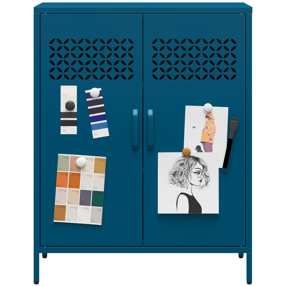 Dorel Annie 2 Door Deep Blue Storage Cabinet Image 5
