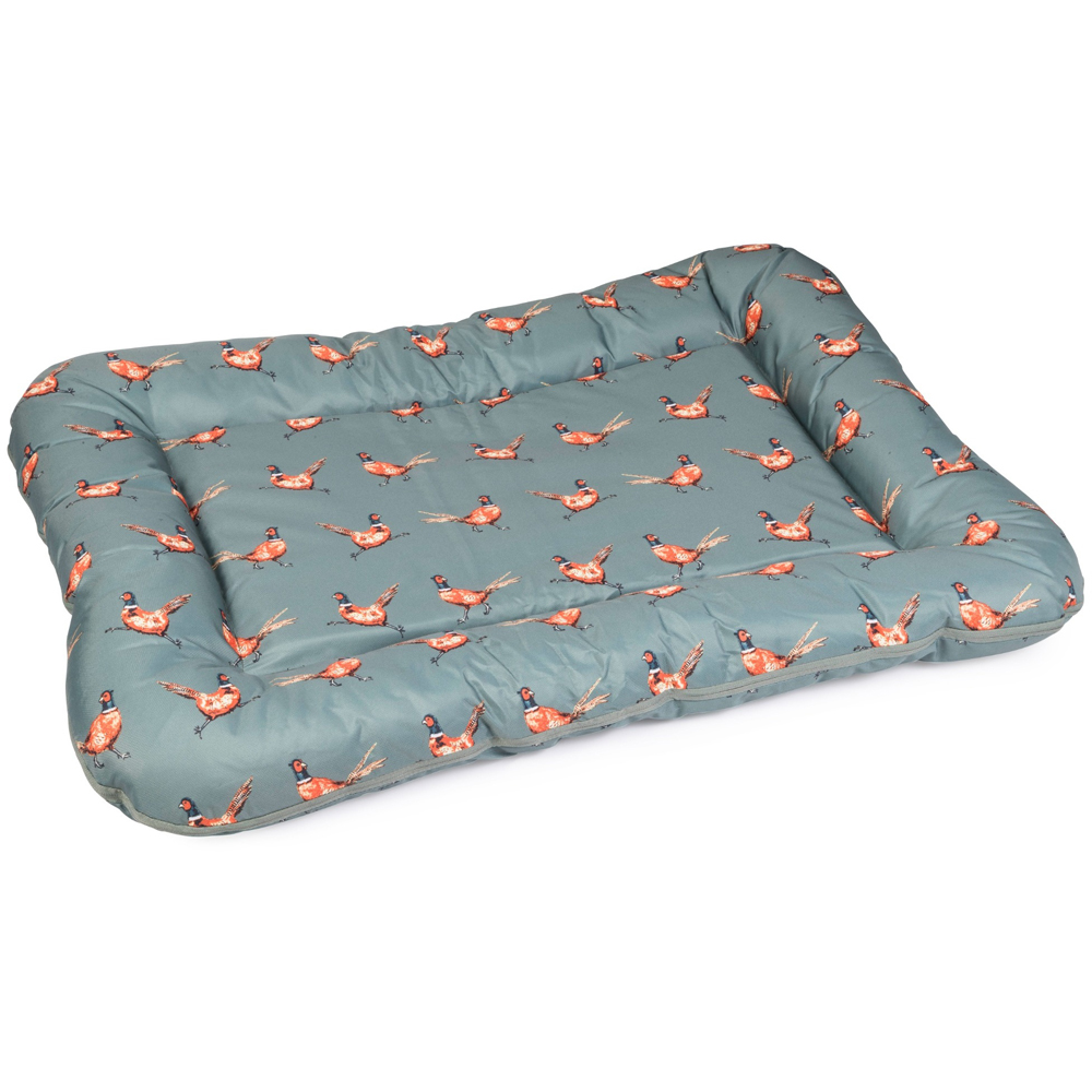 House of Paws Small Green Pheasant Water Resistant Oval Pet Mat Image 1