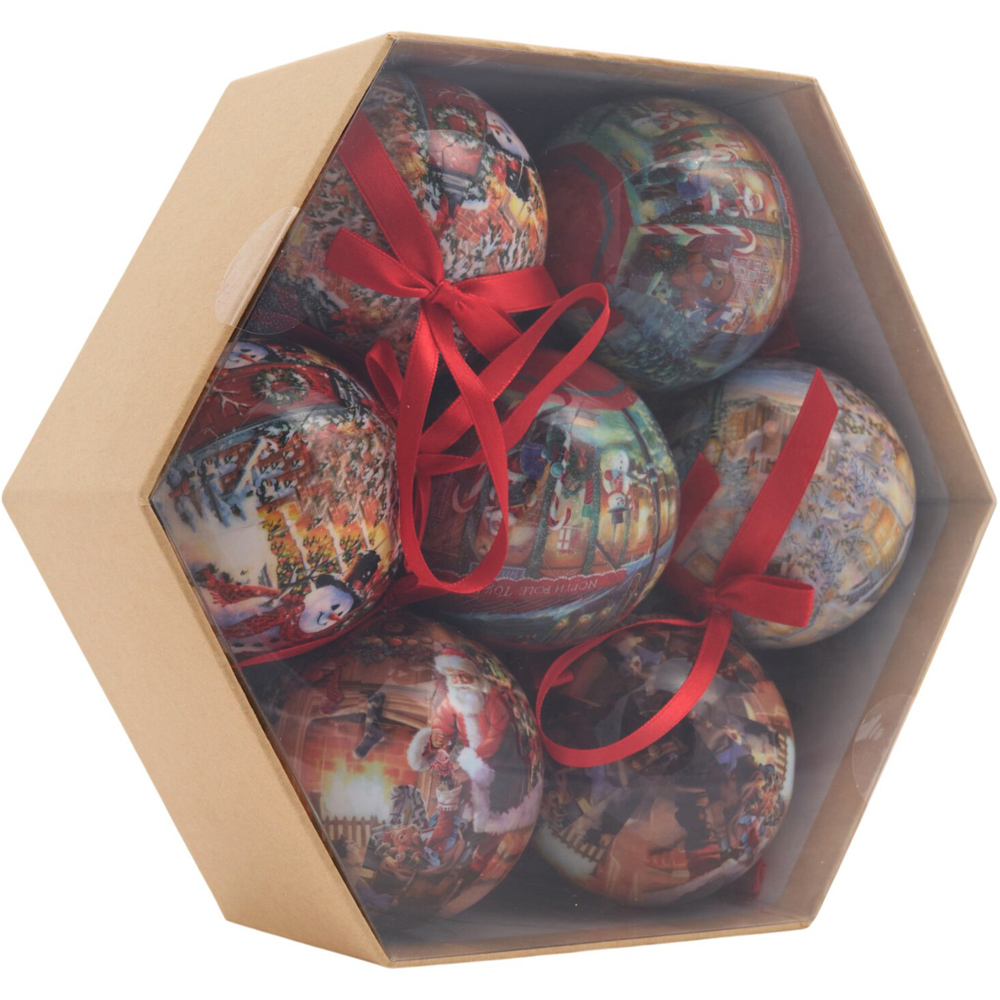 Set of 7 Christmas Retro Baubles Image 10